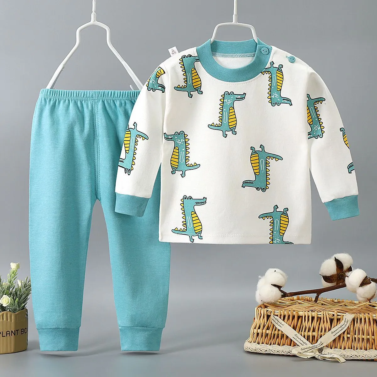 [Class A 100% Pure Cotton] Kids Thermal Underwear Set - Ultra-Soft & Breathable Long Johns for Boys & Girls - 0-6 Years Old Seamless Baby Pajamas thumbnail 3
