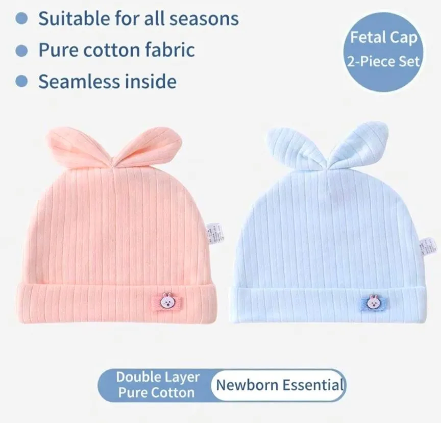 ​[Class A 100% Cotton] Newborn "Boneless" Seamless Hat - Ultra-Soft & Breathable Autumn Beanie for Infants 0-6 Months - No-Chafe First Hospital Hat thumbnail 8
