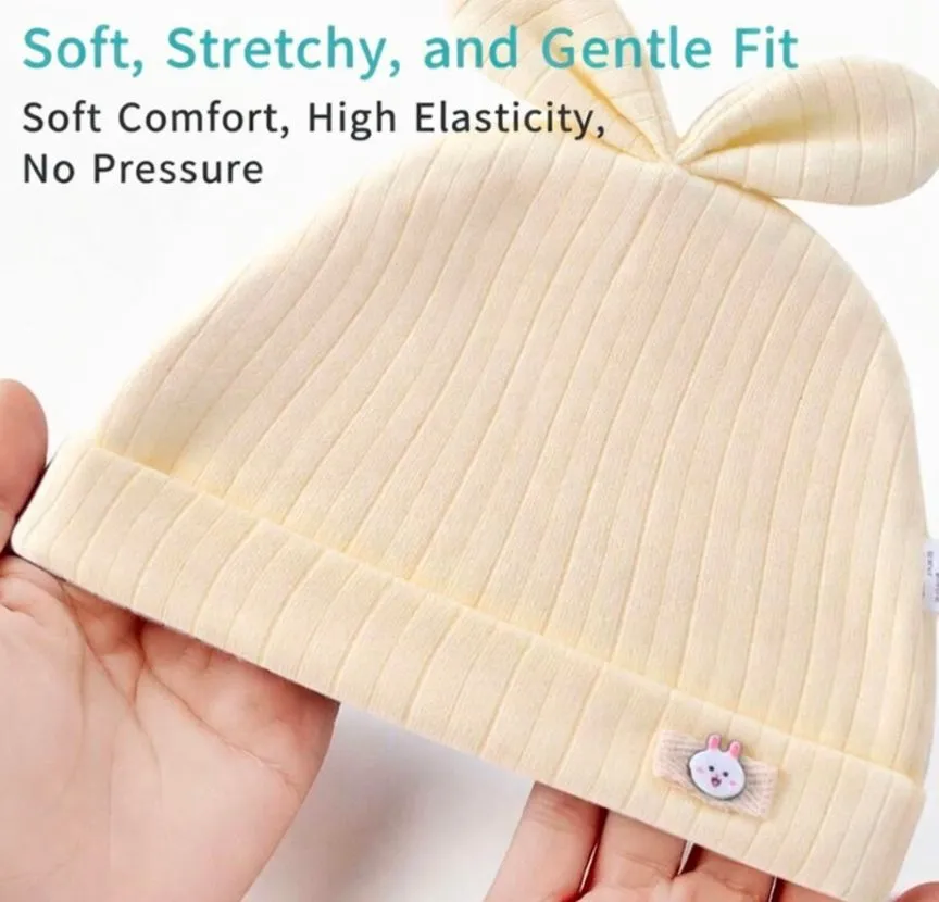 ​[Class A 100% Cotton] Newborn "Boneless" Seamless Hat - Ultra-Soft & Breathable Autumn Beanie for Infants 0-6 Months - No-Chafe First Hospital Hat thumbnail 9