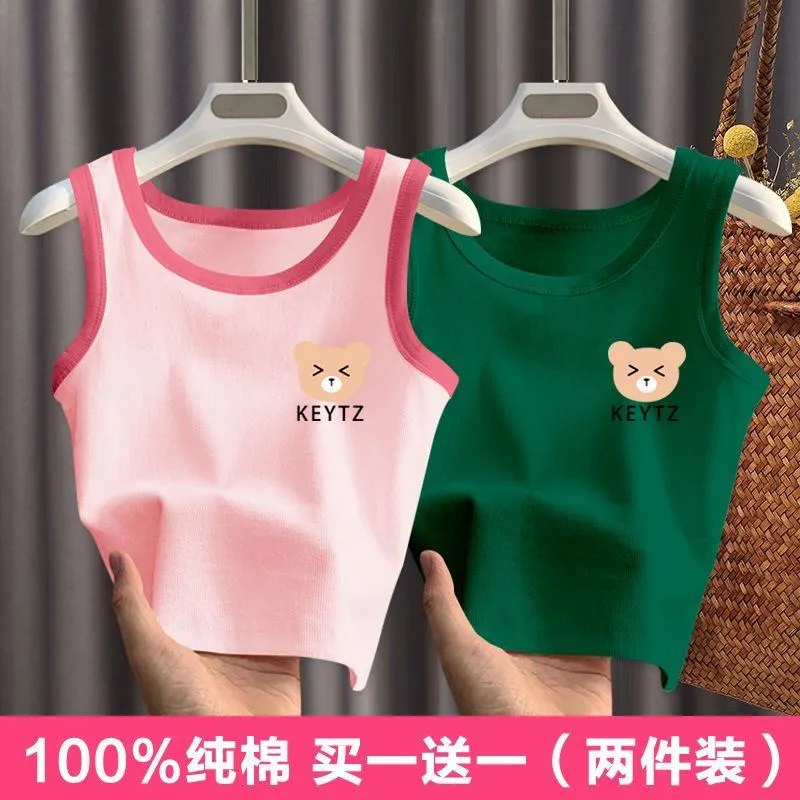 [Grade A 100% Pure Cotton] Kids Summer Tank Top - Ultra-Thin & Breathable Sleeveless Shirt for Boys & Girls - Modern "Ins" Style Aesthetic Summer Top thumbnail 4