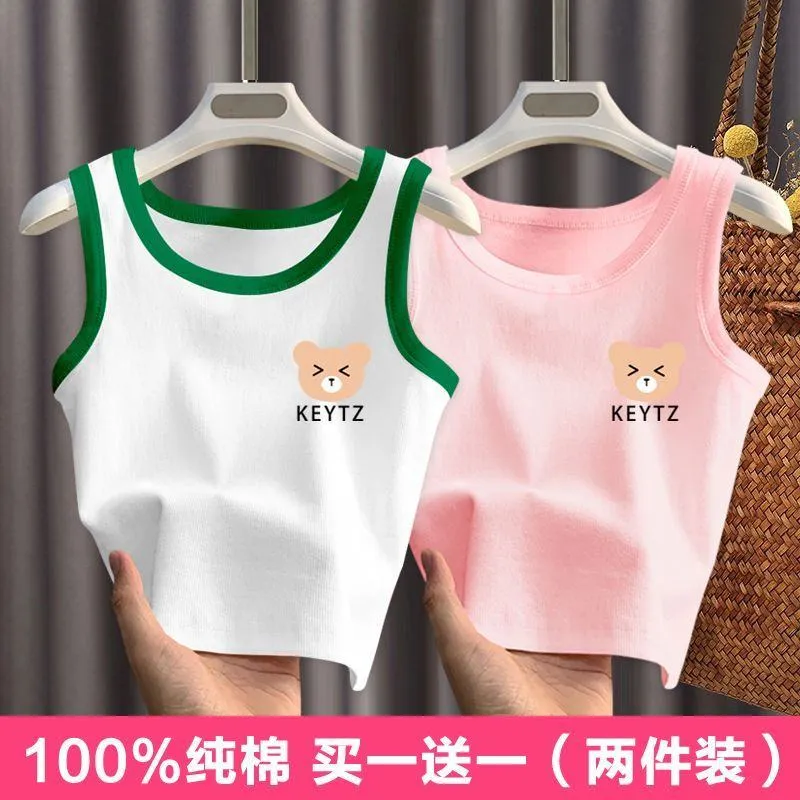 [Grade A 100% Pure Cotton] Kids Summer Tank Top - Ultra-Thin & Breathable Sleeveless Shirt for Boys & Girls - Modern "Ins" Style Aesthetic Summer Top thumbnail 7
