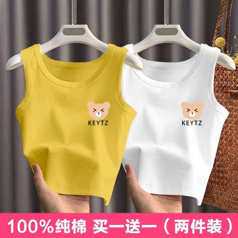 [Grade A 100% Pure Cotton] Kids Summer Tank Top - Ultra-Thin & Breathable Sleeveless Shirt for Boys & Girls - Modern "Ins" Style Aesthetic Summer Top thumbnail 9