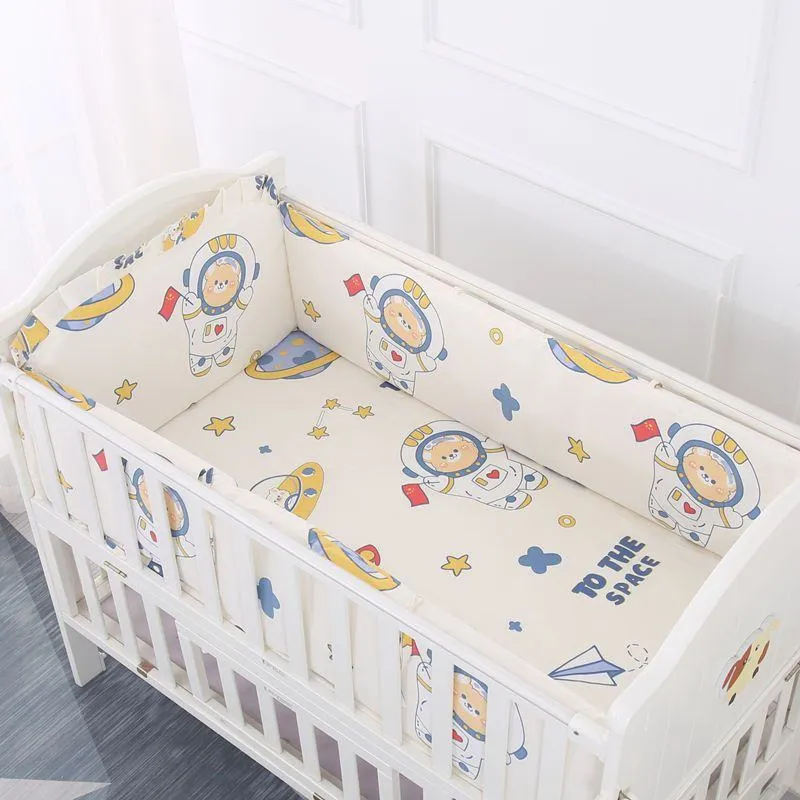 [Class A 100% Cotton] Baby Crib Bumper Set - Breathable Anti-Collision Soft Padding for Infants - Protective Rail Guards - 4/5/6 Piece Sets - Custom Sizes Available thumbnail 3