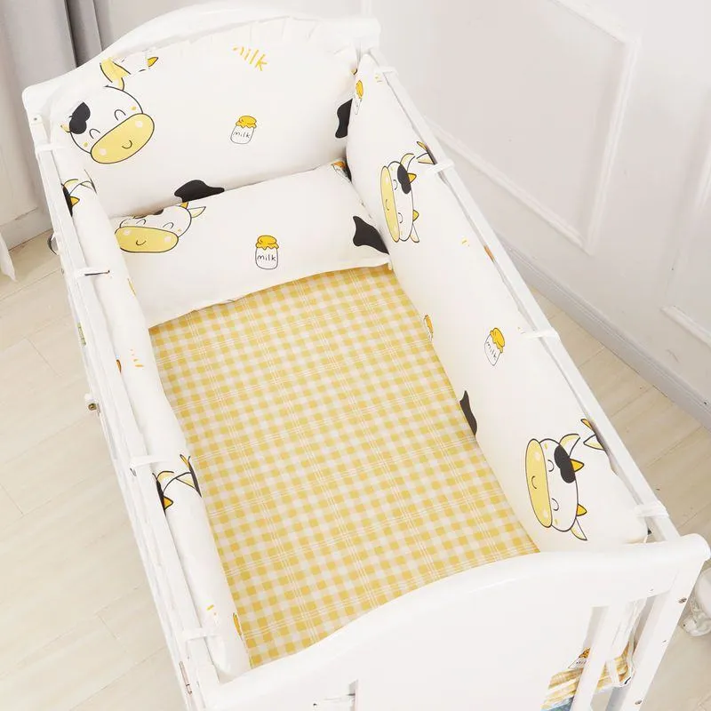 [Class A 100% Cotton] Baby Crib Bumper Set - Breathable Anti-Collision Soft Padding for Infants - Protective Rail Guards - 4/5/6 Piece Sets - Custom Sizes Available thumbnail 8