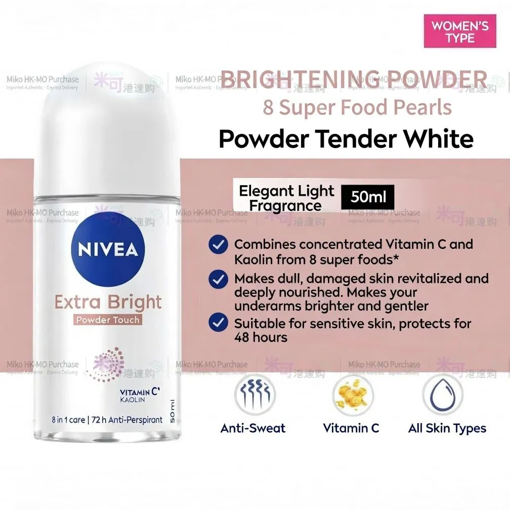 NIVEA Roll On Deodorant Collection for Men and Women 72H Anti-Perspirant Protection Extra Bright Black White and Deep Charcoal showcase 8