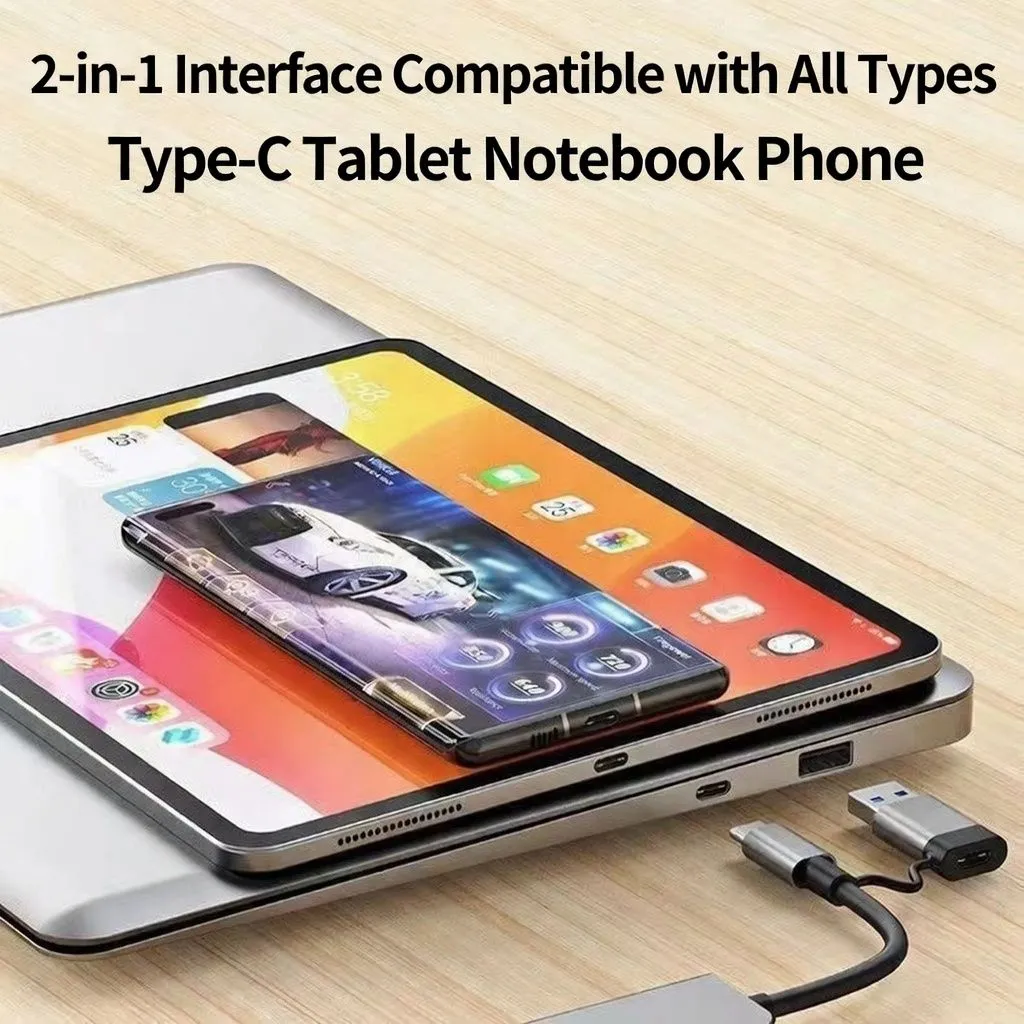 Type-C USB 3.0 Dual Port Hub Multi-Function Splitter Adapter for Laptop, Tablet, Keyboard, and Mouse thumbnail 2