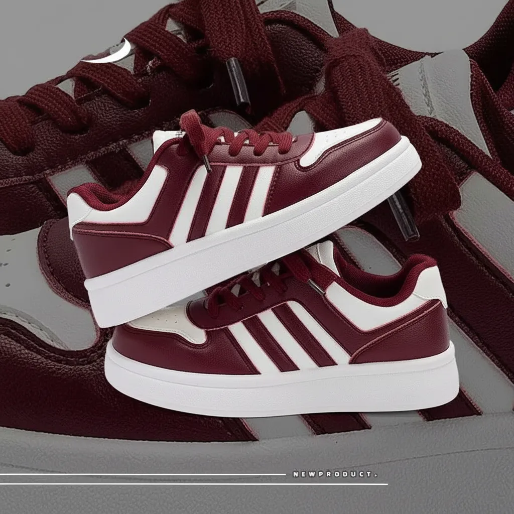 Piaz Trendy Fashion Red Shoes Classic Casual Sneakers for Students, Thick Soles, Height-Increasing, High-Value, Fashionable Leisure Board Shoes - Trending product at Piazam Ghana