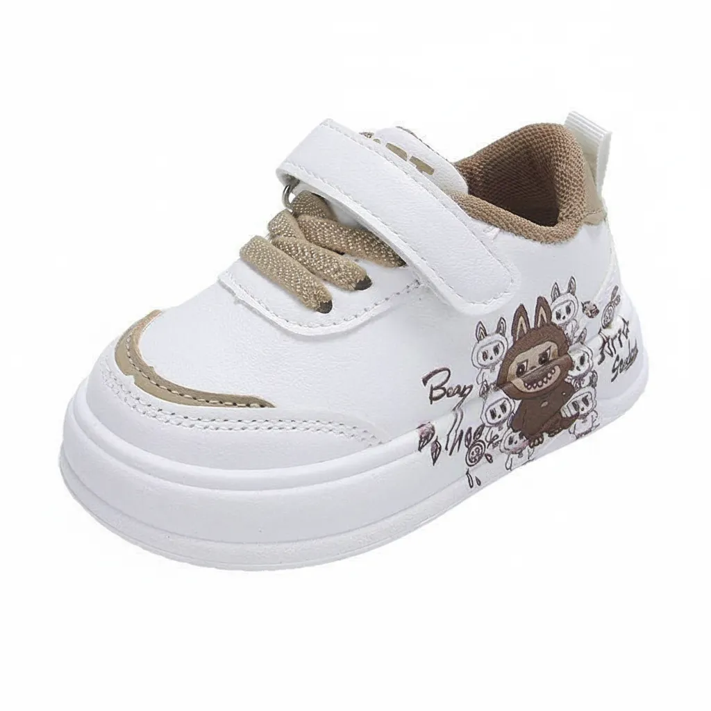 ​[2026 New] Kids Graffiti Leather Board Shoes - Waterproof & Easy-Clean Sneakers for Boys & Girls - Lightweight Anti-Slip Toddler First Walkers - Ages 1-6 thumbnail 1