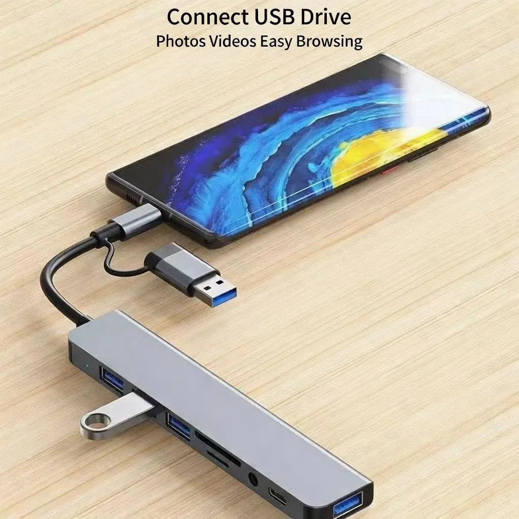 Type-C USB 3.0 Dual Port Hub Multi-Function Splitter Adapter for Laptop, Tablet, Keyboard, and Mouse thumbnail 3