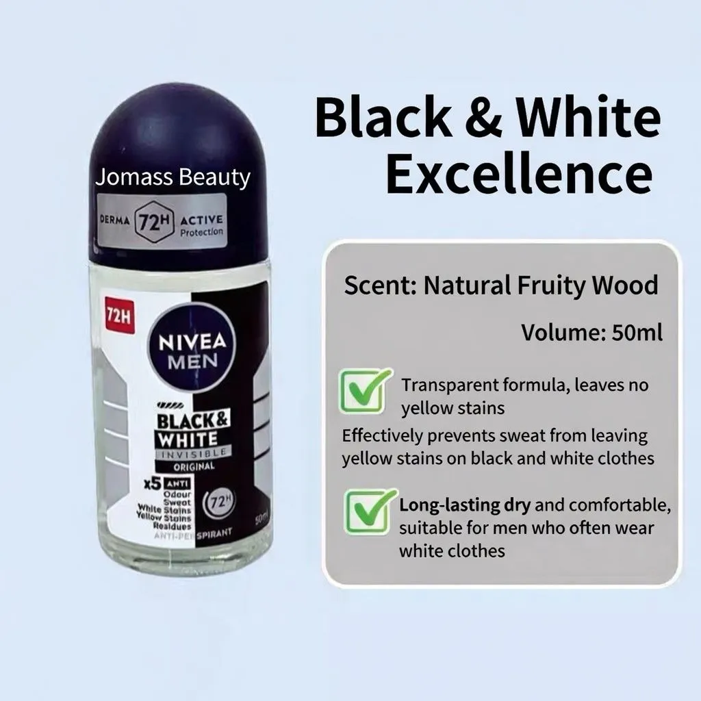 NIVEA Black & White Invisible Anti-Perspirant Deodorant 48 Hour Protection Prevents White Marks and Yellow Stains thumbnail 3