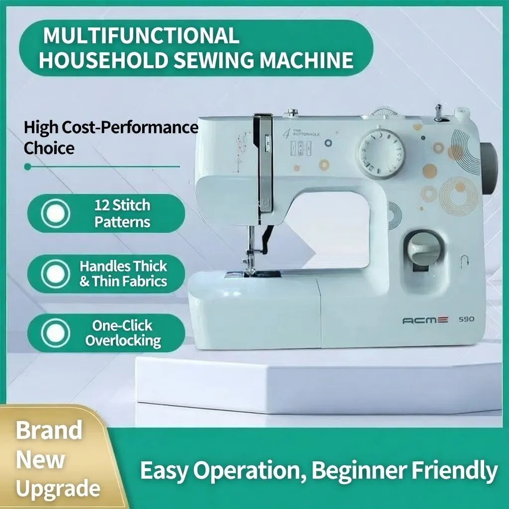 ACME 590 Portable Electric Household Sewing Machine with 4-Step Buttonhole and Multi-Stitch Selection for Beginners thumbnail 3