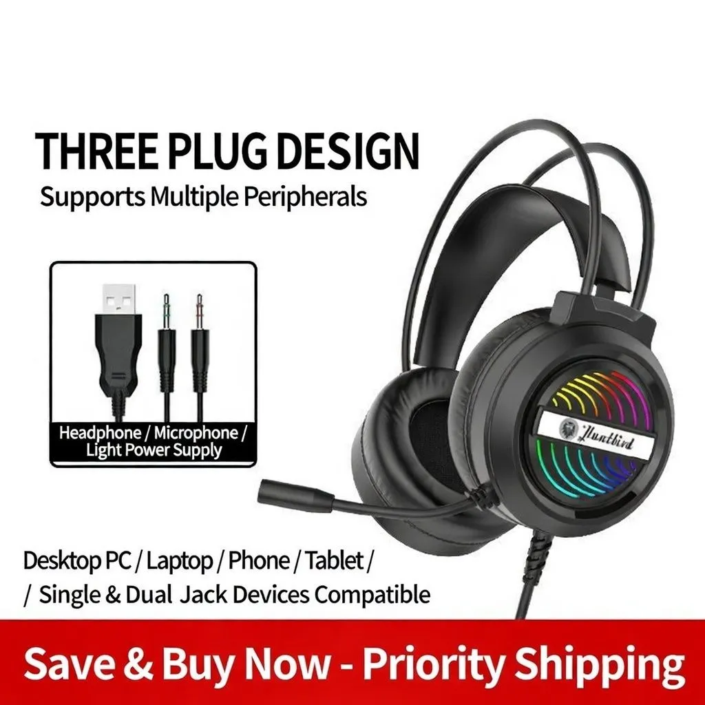 Cute Pink Cat Ear Gaming Headset Over-Ear Wired Headphones with Microphone for PC, Mobile, Streaming, and Esports thumbnail 2