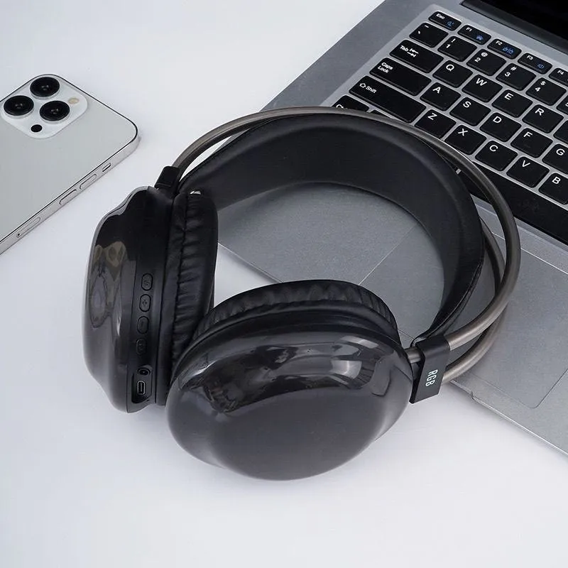 Fashionable RGB Wireless Bluetooth Gaming Headset Over-Ear with Colorful Lights, High-Quality Sound, and Long Battery Life thumbnail 2