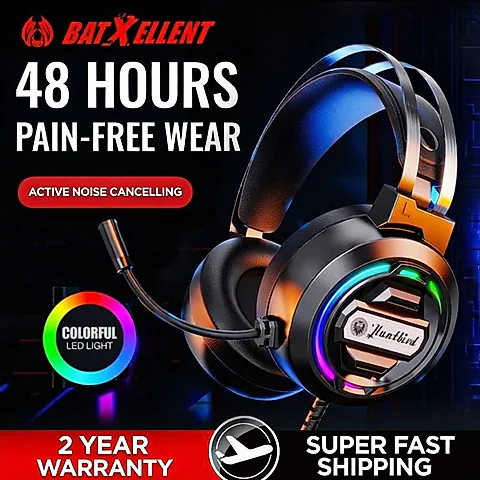 Cute Pink Cat Ear Gaming Headset Over-Ear Wired Headphones with Microphone for PC, Mobile, Streaming, and Esports
