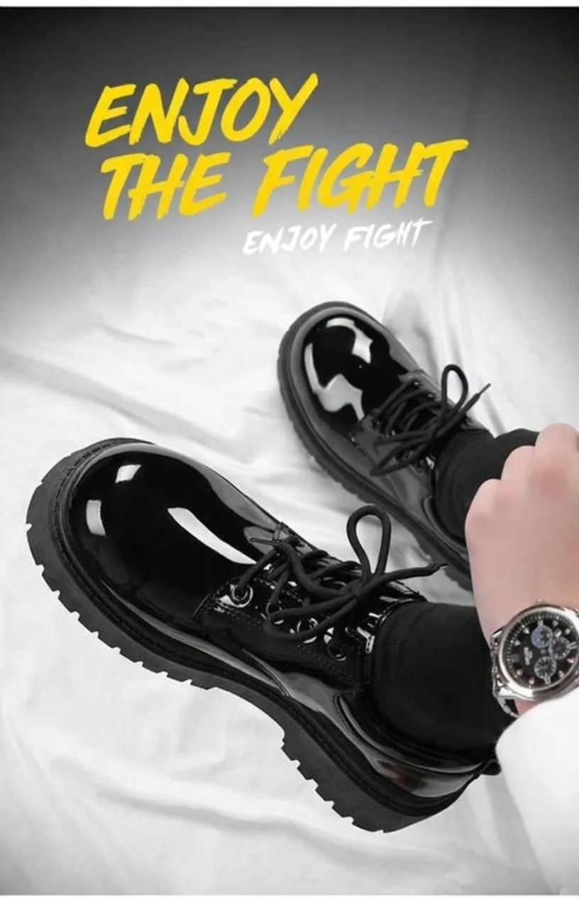 Men’s British Derby Leather Shoes Business Formal Dress Shoes Wide Toe Spring Fashion Casual Shoes showcase 3