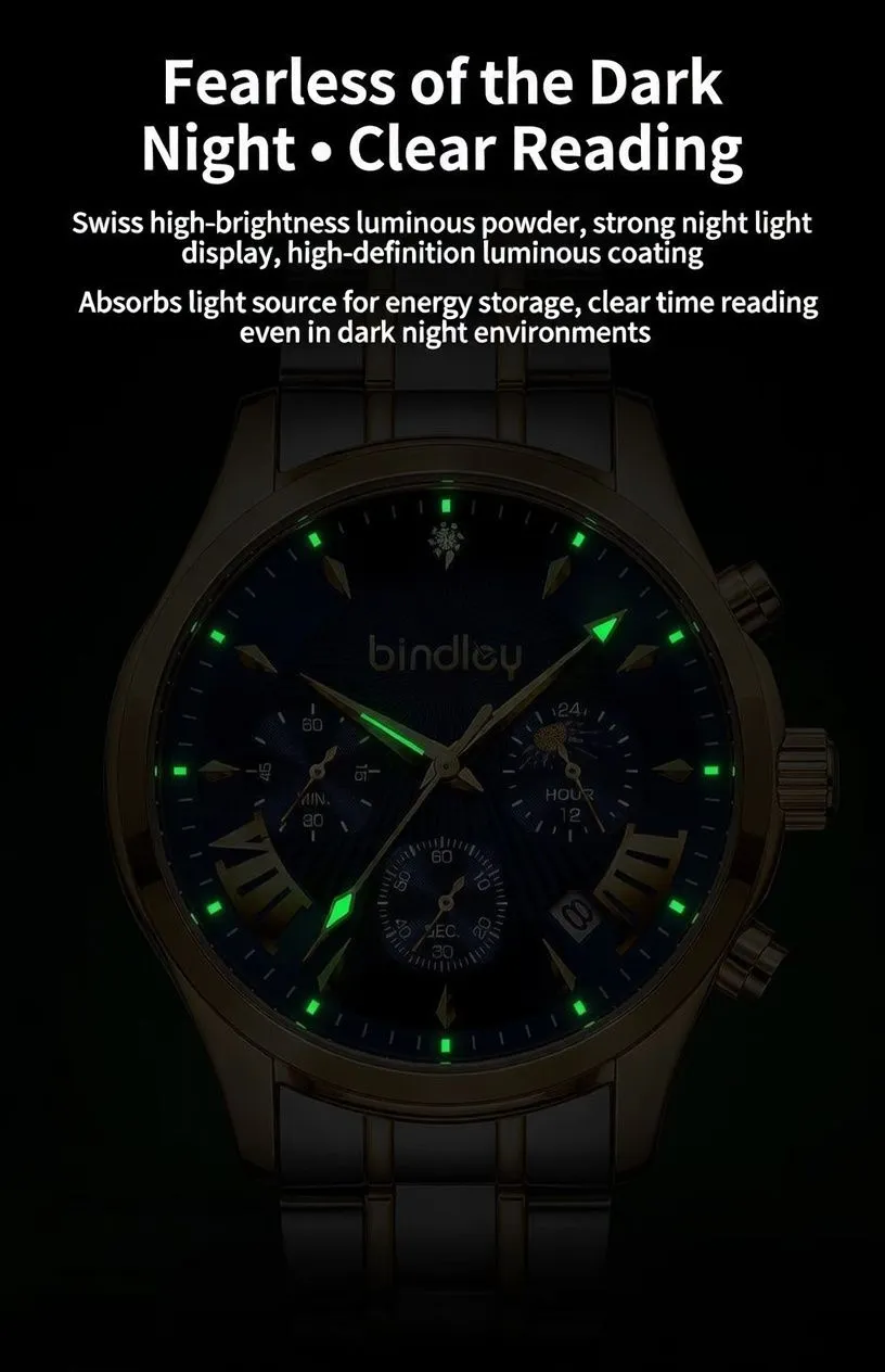 Swiss Style Automatic Mechanical Men’s Watch Waterproof Luminous Calendar Stainless Steel Business Luxury Wristwatch showcase 1