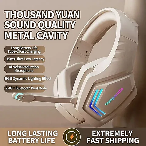 Wireless Bluetooth Over-Ear Gaming Headset with Microphone for Mobile, Tablet, Laptop, and Esports Sound Positioning