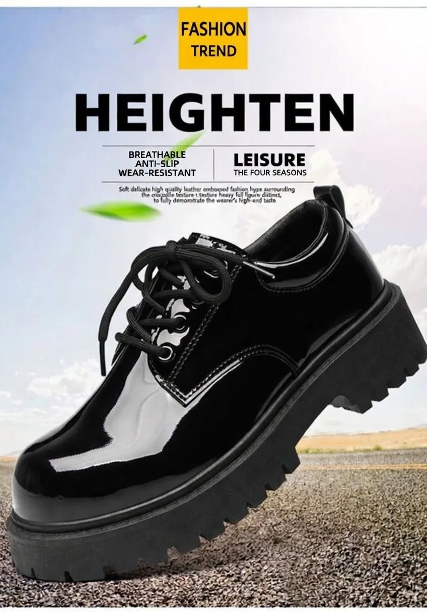 Men’s British Derby Leather Shoes Business Formal Dress Shoes Wide Toe Spring Fashion Casual Shoes showcase 1