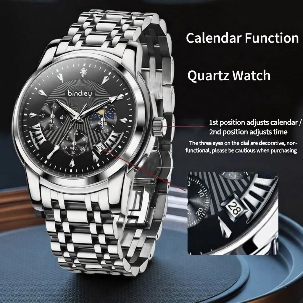 Swiss Style Automatic Mechanical Men’s Watch Waterproof Luminous Calendar Stainless Steel Business Luxury Wristwatch showcase 3