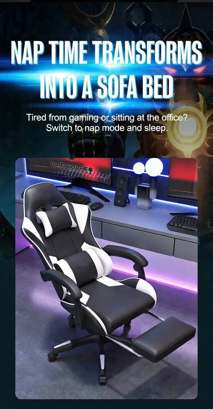 Ergonomic Gaming Chair Adjustable Reclining Computer Chair Comfortable Esports Office Swivel Chair for Home and Streamers showcase 3