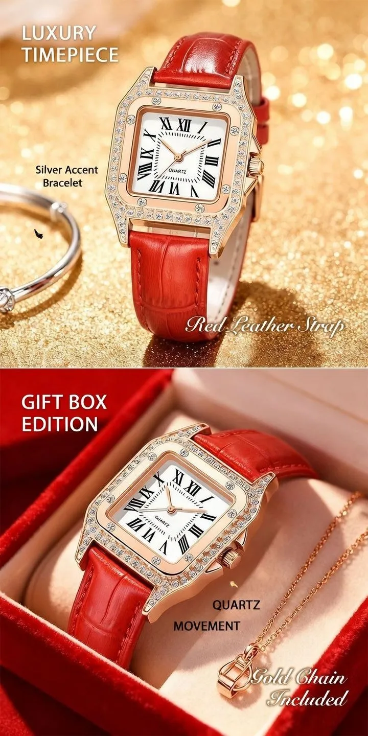 Elegant Square Women’s Wristwatch Luxury Minimalist Fashion Vintage Style Ladies Watch with Metal Strap showcase 4