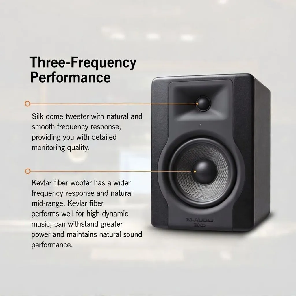 M-Audio BX5 D3 5-Inch Professional Active Studio Monitor Speaker HiFi Desktop Recording Studio Bass Speaker showcase 2