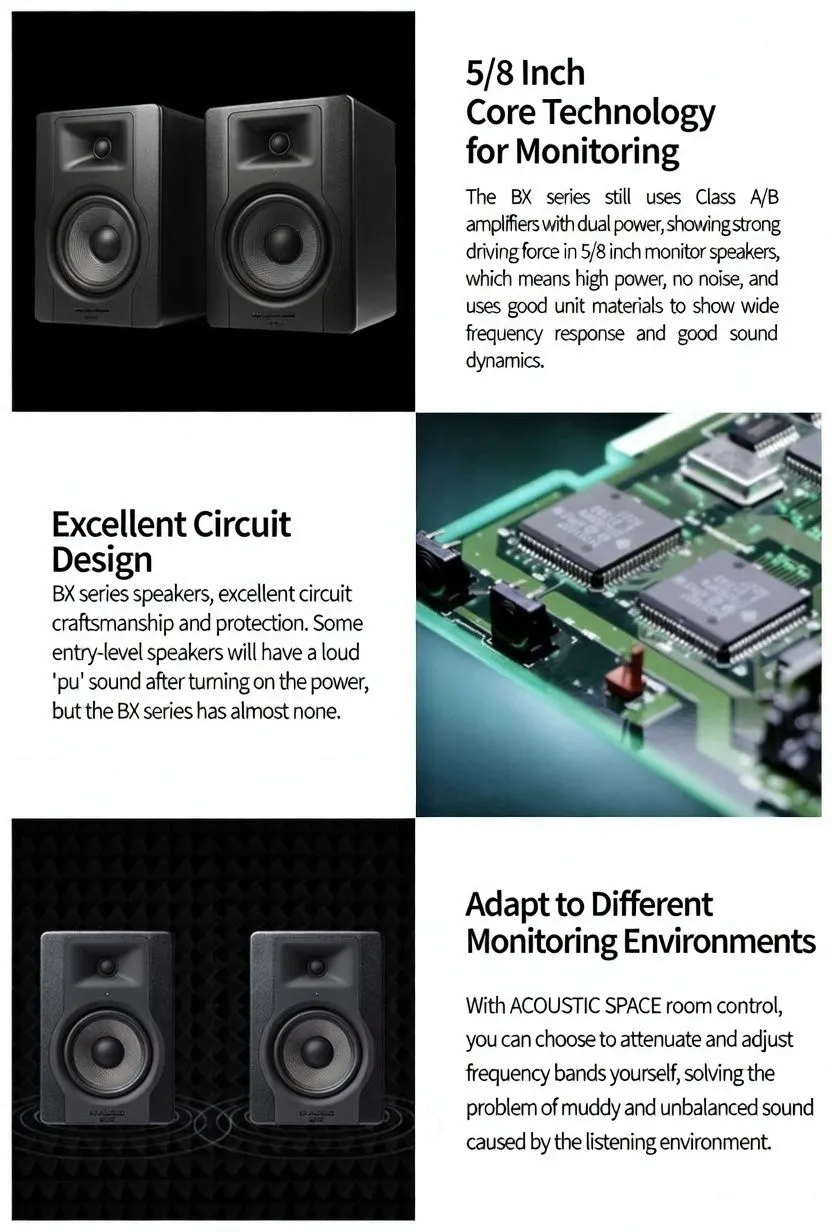 M-Audio BX5 D3 5-Inch Professional Active Studio Monitor Speaker HiFi Desktop Recording Studio Bass Speaker showcase 6