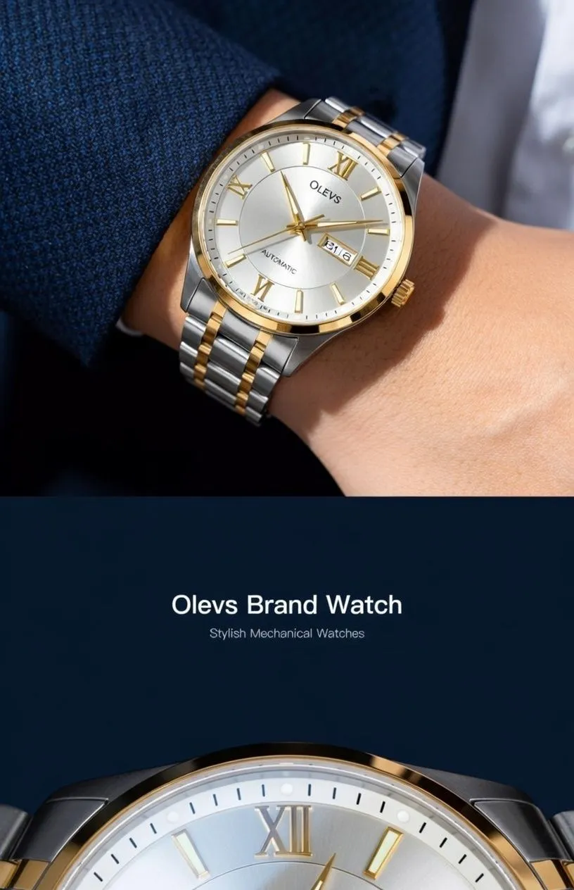 Swiss Imported Automatic Mechanical Men’s Watch Luxury Waterproof Stainless Steel Business High-End Wristwatch showcase 7