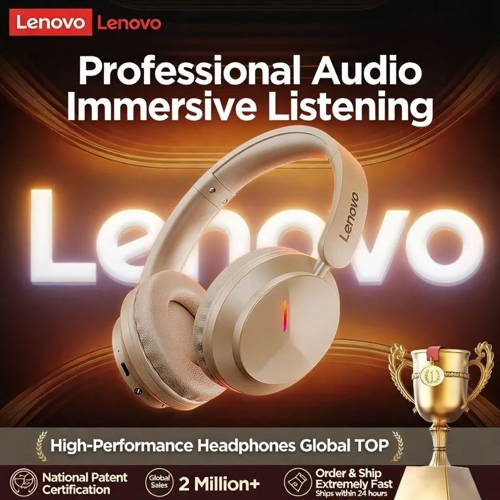 Lenovo EH140 Bluetooth Gaming Headset – Over-Ear Low-Latency Wireless Headphones with Long Battery Life for PC, Mobile, and Esports thumbnail 1
