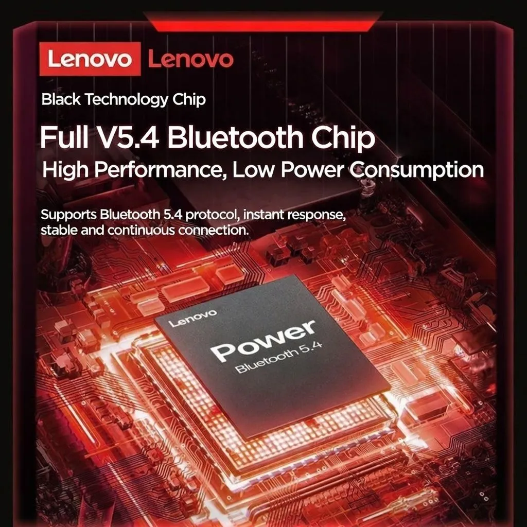 Lenovo EH140 Bluetooth Gaming Headset – Over-Ear Low-Latency Wireless Headphones with Long Battery Life for PC, Mobile, and Esports thumbnail 6