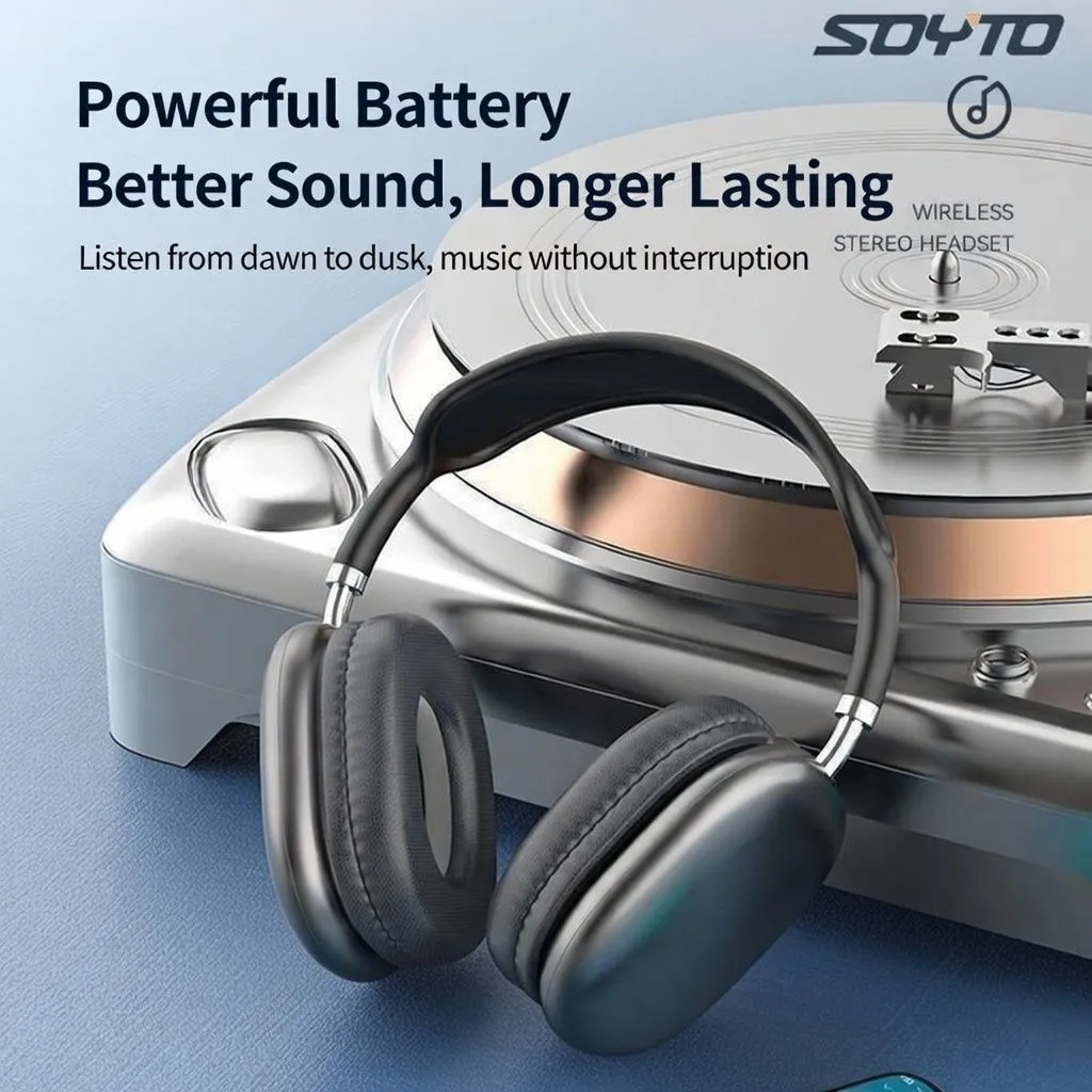 P9 Wireless Bluetooth Gaming Headset Over-Ear Noise Cancelling Headphones with Mic for iPhone Huawei Android thumbnail 1