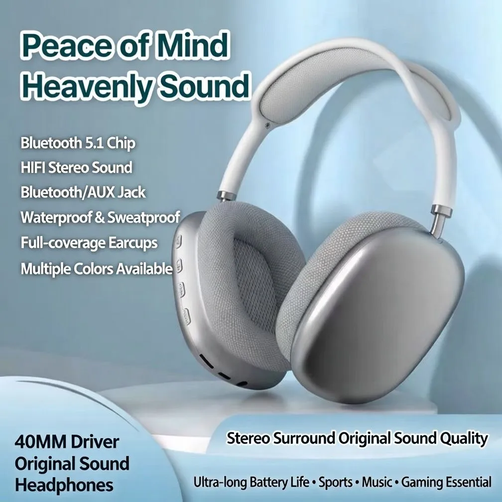 P9 Wireless Bluetooth Gaming Headset Over-Ear Noise Cancelling Headphones with Mic for iPhone Huawei Android thumbnail 4