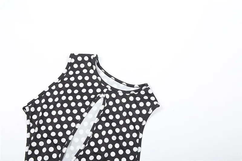 Women's Polka Dot Cut Out Waist Jumpsuit Shorts Fashion Sexy Summer Outfit European American Style showcase 11
