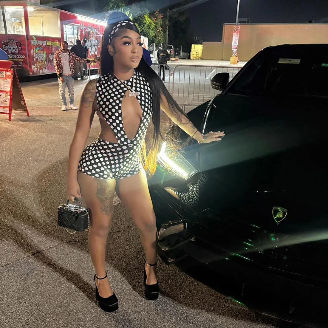 Women's Polka Dot Cut Out Waist Jumpsuit Shorts Fashion Sexy Summer Outfit European American Style showcase 4