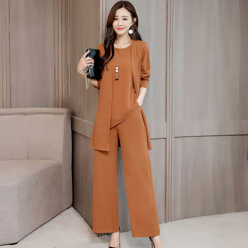Women's Three Piece Suit Elegant Autumn Winter Fashion Slim Fit Plus Size Women's Outfit Set thumbnail 8