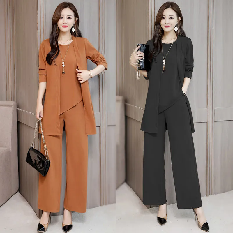 Women's Three Piece Suit Elegant Autumn Winter Fashion Slim Fit Plus Size Women's Outfit Set thumbnail 3