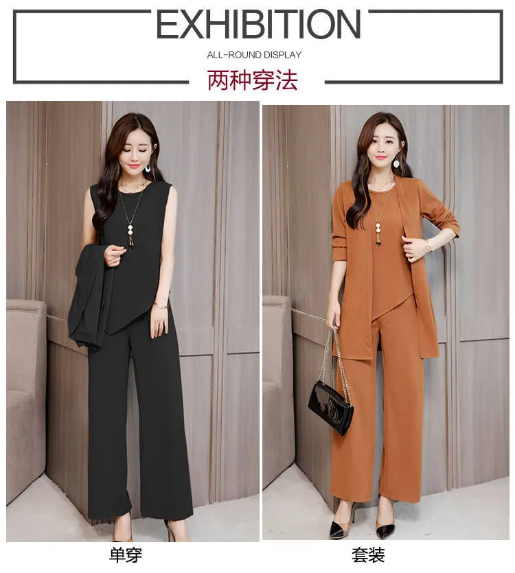 Women's Three Piece Suit Elegant Autumn Winter Fashion Slim Fit Plus Size Women's Outfit Set showcase 8