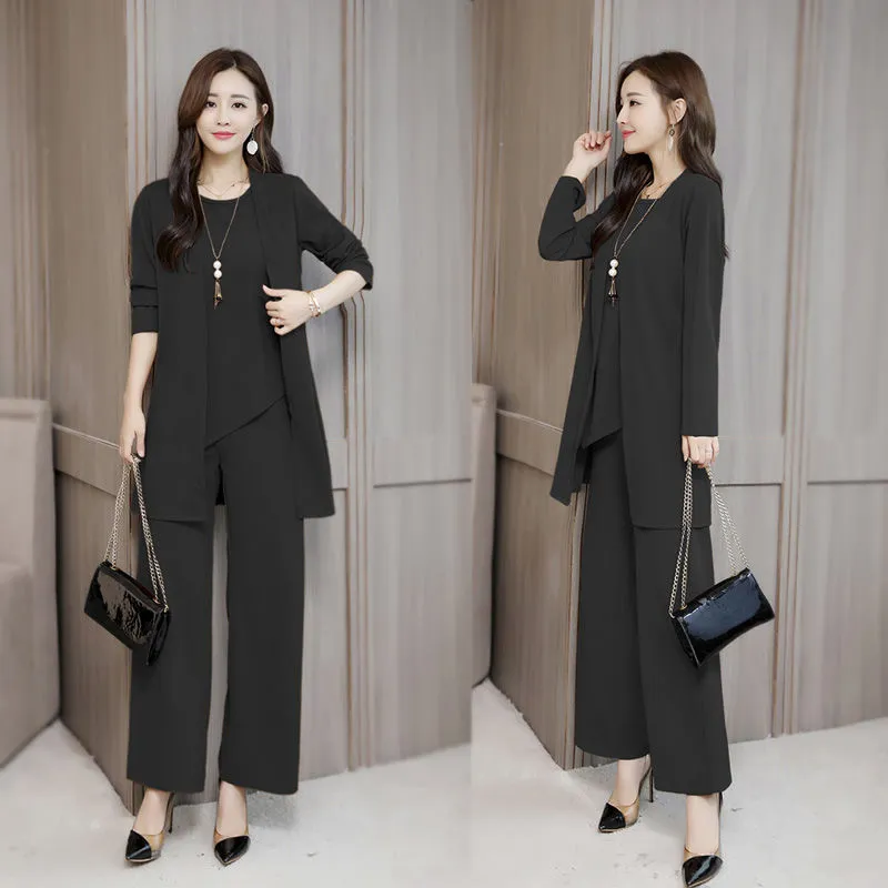 Women's Three Piece Suit Elegant Autumn Winter Fashion Slim Fit Plus Size Women's Outfit Set thumbnail 2