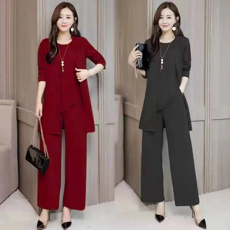 Women's Three Piece Suit Elegant Autumn Winter Fashion Slim Fit Plus Size Women's Outfit Set thumbnail 4