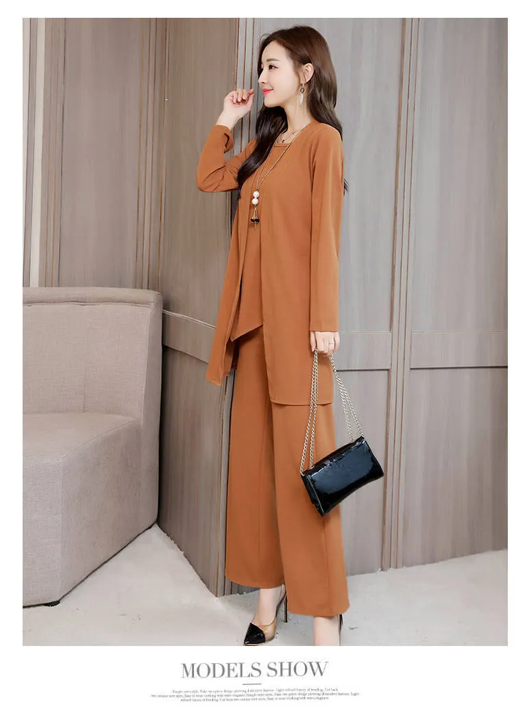 Women's Three Piece Suit Elegant Autumn Winter Fashion Slim Fit Plus Size Women's Outfit Set showcase 15
