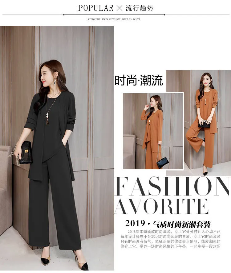 Women's Three Piece Suit Elegant Autumn Winter Fashion Slim Fit Plus Size Women's Outfit Set showcase 5