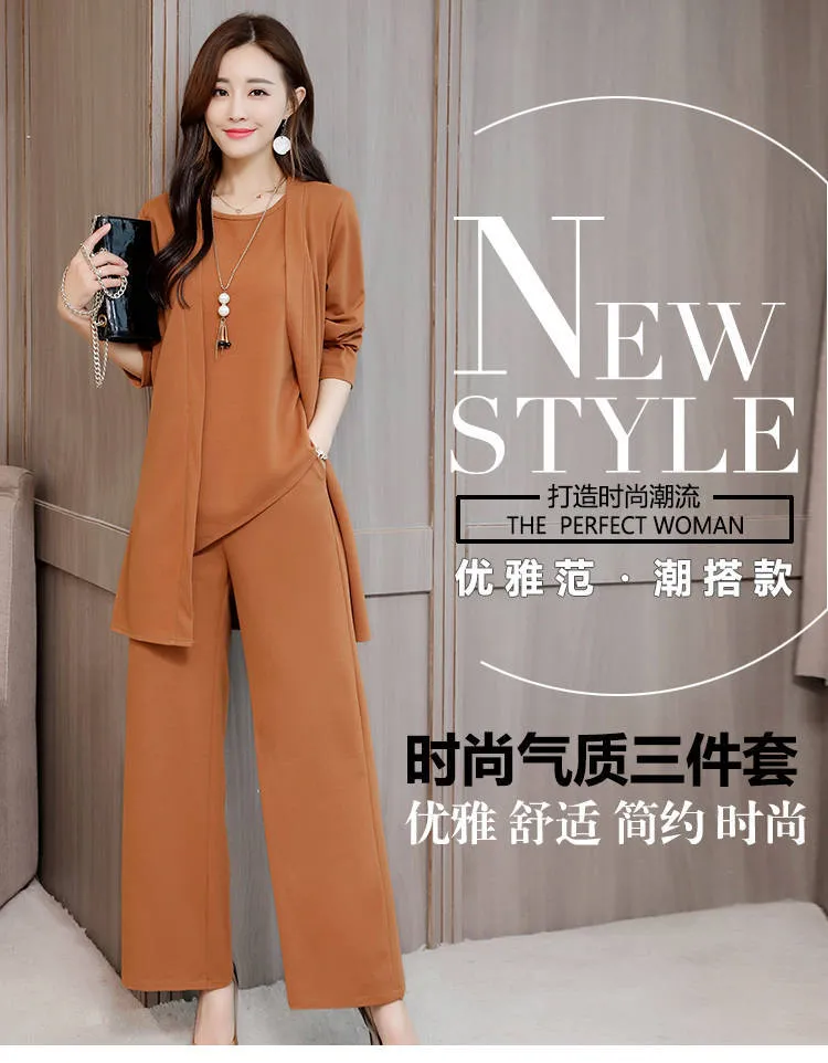 Women's Three Piece Suit Elegant Autumn Winter Fashion Slim Fit Plus Size Women's Outfit Set showcase 2