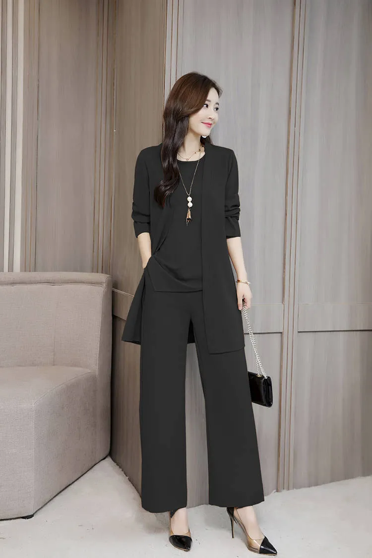 Women's Three Piece Suit Elegant Autumn Winter Fashion Slim Fit Plus Size Women's Outfit Set showcase 16