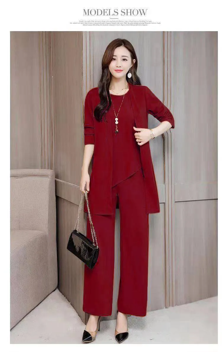 Women's Three Piece Suit Elegant Autumn Winter Fashion Slim Fit Plus Size Women's Outfit Set showcase 19