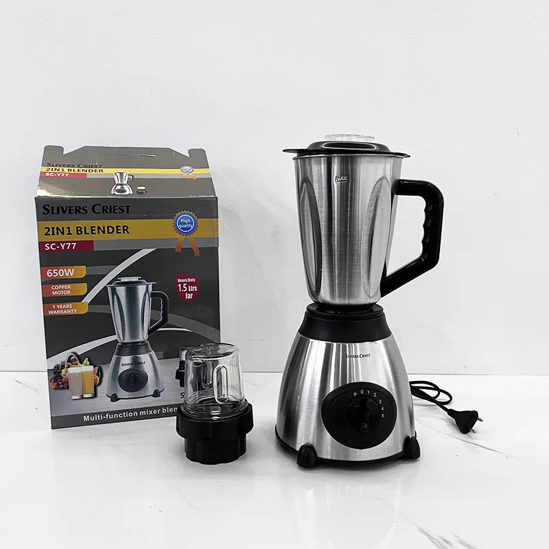 2-in-1 Multifunction Blender and Grinder Stainless Steel Juicer Mixer Food Processor with European Plug thumbnail 4