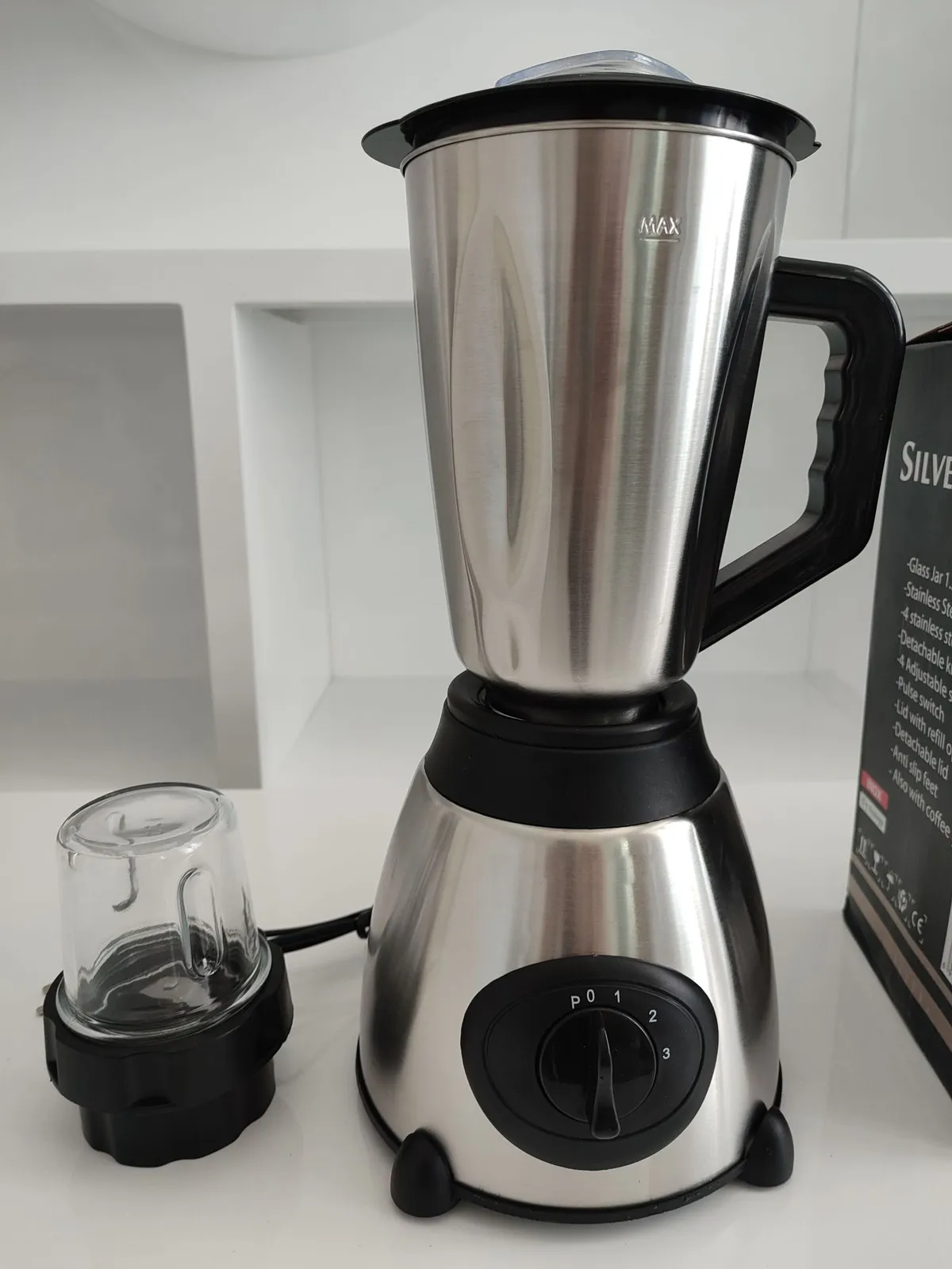 2-in-1 Multifunction Blender and Grinder Stainless Steel Juicer Mixer Food Processor with European Plug showcase 12