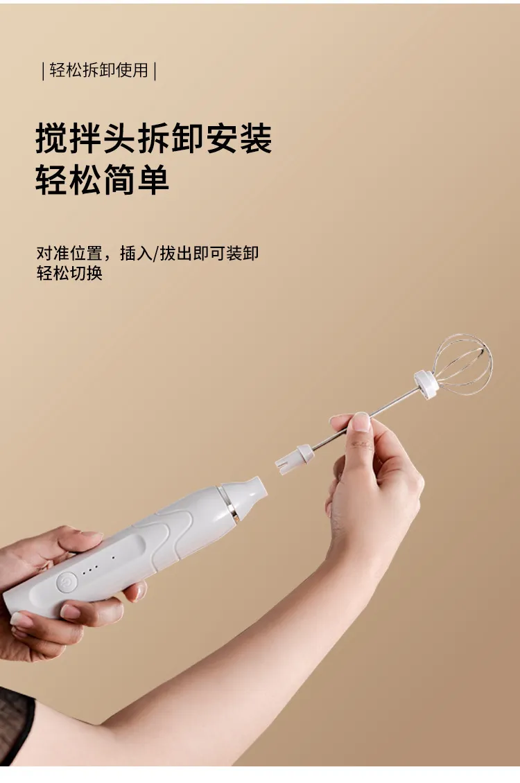 Rechargeable Handheld Electric Whisk USB Wireless Milk Frother Coffee Mixer Kitchen Egg Beater showcase 9