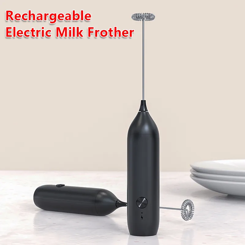 USB Rechargeable Handheld Milk Frother Coffee Frother Household Egg Beater Electric Milk Frother Mixer thumbnail 1