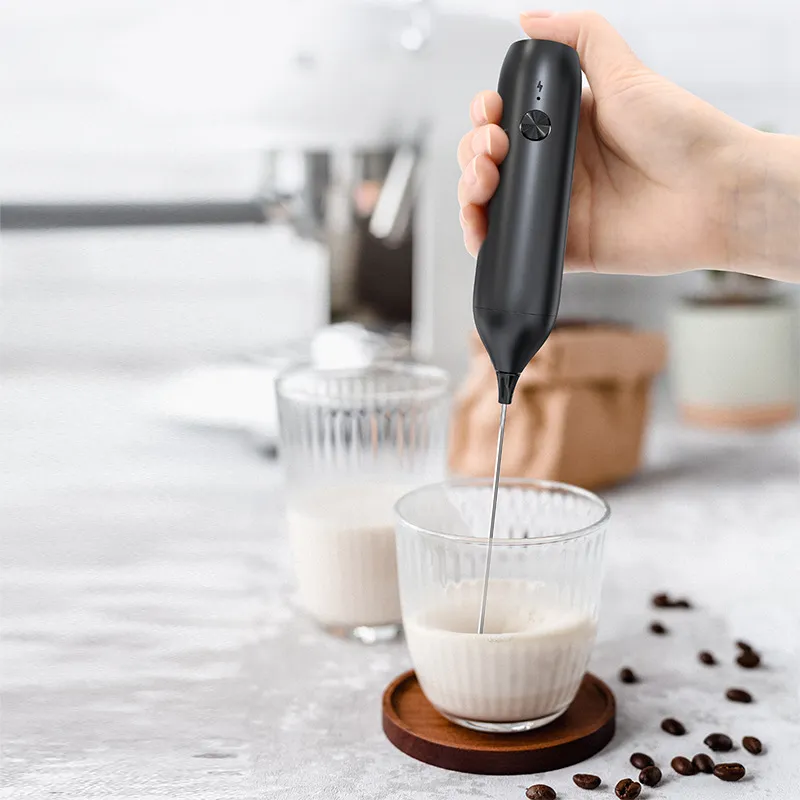 USB Rechargeable Handheld Milk Frother Coffee Frother Household Egg Beater Electric Milk Frother Mixer thumbnail 2