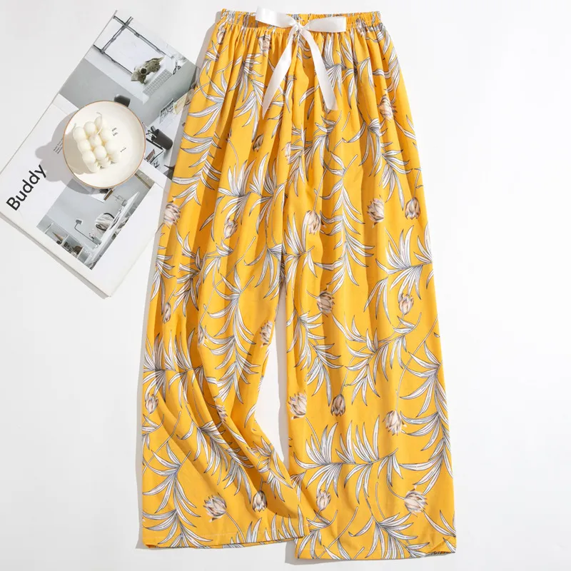 Spring and Summer New Foreign Trade Women's Thin Comfortable Loose Plus-Size Wide-Leg Cartoon Pajama Pants thumbnail 6